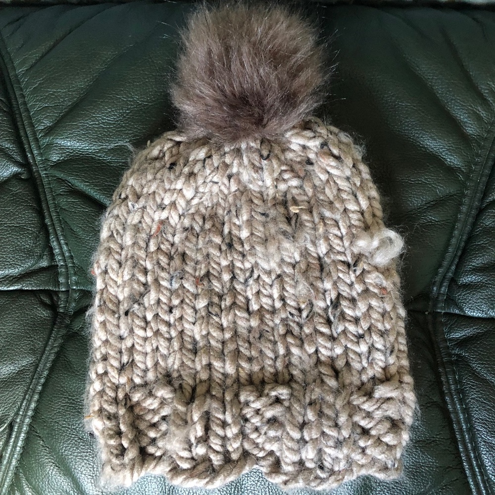 Hand Knit Pom Beanie